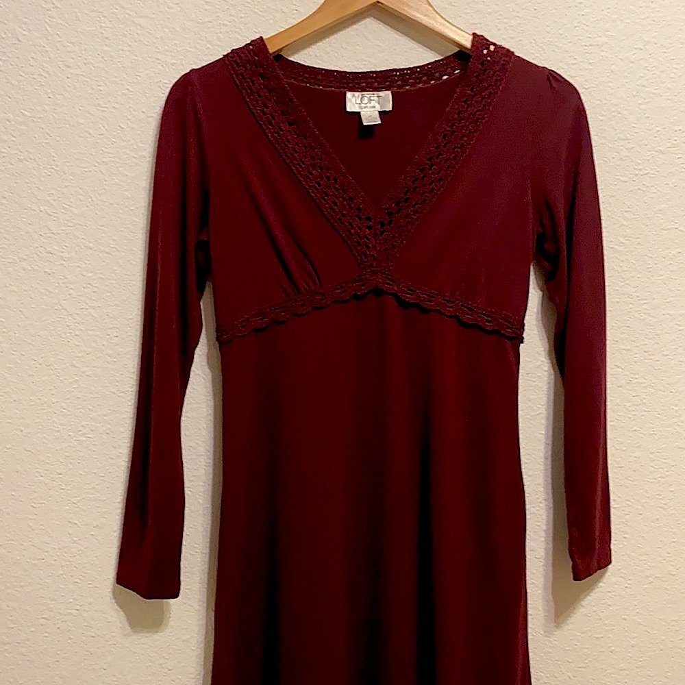 Ann Taylor Loft burgundy dress size 4P